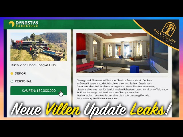 FETTE GTA 5 VILLA UPDATE LEAKS! Neue INFOS zum VILLEN START, neue Outfits & mehr! | GTA Online News