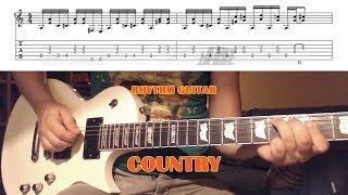 Vignette de la vidéo "Country Rhythm GUITAR LESSON with TAB"