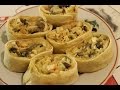 Закусочные рулетики из лаваша с кальмаром.Готовим дома.