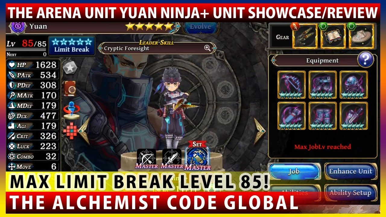 The Mysterious Arena Unit Yuan Ninja Max Limit Break Lv85 Unit