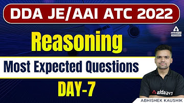 DDA JE/AAI ATC Recruitment 2022 | Reasoning | Most Expected Questions #7
