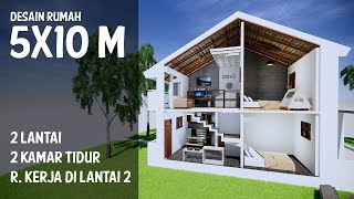 DESAIN RUMAH 5 X 10 METER 2 LANTAI