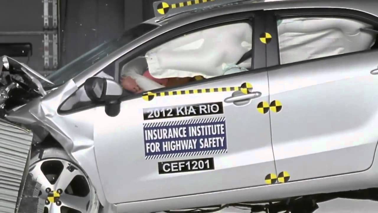 Crash Test 2012 Kia Rio (Frontal Offset) IIHS YouTube