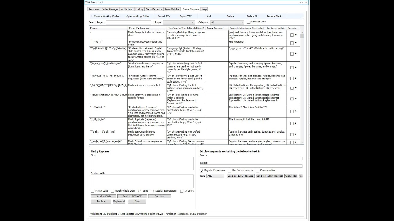 TWAS Assistant Regex Manager Tab: Your Regex Library, Inside Trados: Never Rebuild a Pattern Again