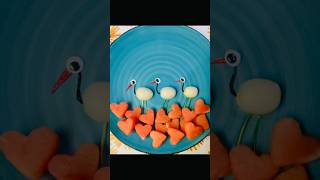 Super easy way to make a rambutan birds / food art #shorts #heart #art #craft #fruitart #creative