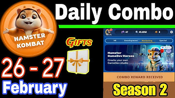 26 - 27 February 🎮 Hamster Kombat GameDev Heroes Daily Combo 🧩 Season 2