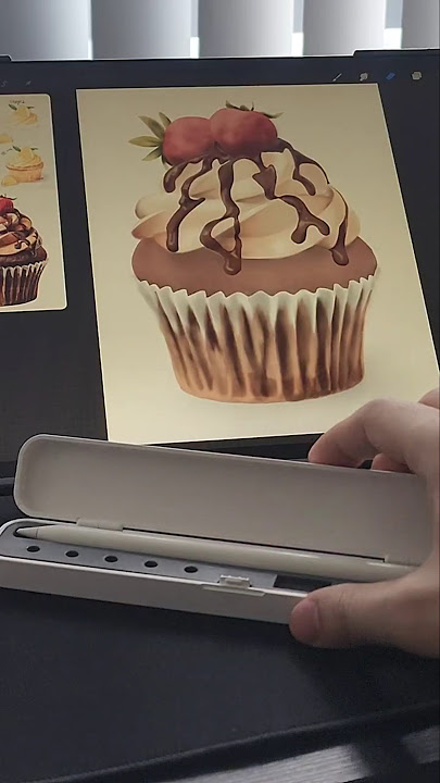 So... I tried painting a cupcake 🍓🧁✨️ #shorts #ipad