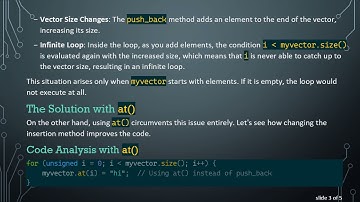 Understanding the Differences Between push_back and at for Vectors in C+ +