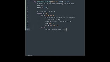 Leetcode 168. Excel Sheet Column Title in Python | Python Leetcode | Python Coding Tutorial | ASMR