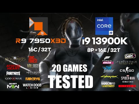R9 7950X3D vs i9 13900K | RTX 4090 | 1080p  - 20 Games Tested
