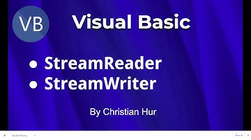 Visual Basic Programming - StreamReader and StreamWriter