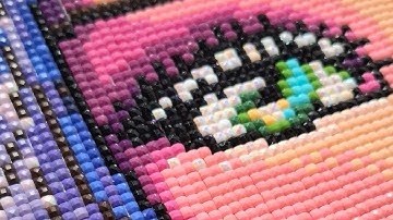 Super Satisfying & Relaxing ASMR Diamond Painting Art - No Talking - Real Time - Diamond Art Club 