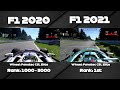 F1 2021 VS F1 2020 Gameplay Ultimate Speed Comparison