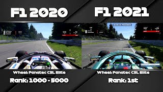 F1 2021 VS F1 2020 Gameplay Ultimate Speed Comparison
