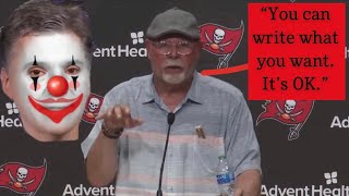 Bruce Arians burns Mike Florio in retirement speech: ”You can write what you want. It’s OK”