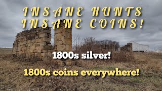 Metal Detecting INSANE HUNTS and tons of OLD COINS at OLD homes and CELLAR holes!