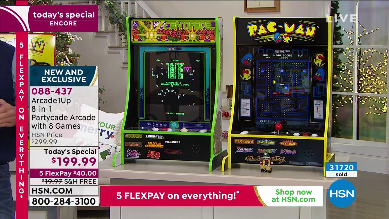 Arcade1Up 8in1 Ms. PacMan Partycade Arcade with 8 Games - YouTube