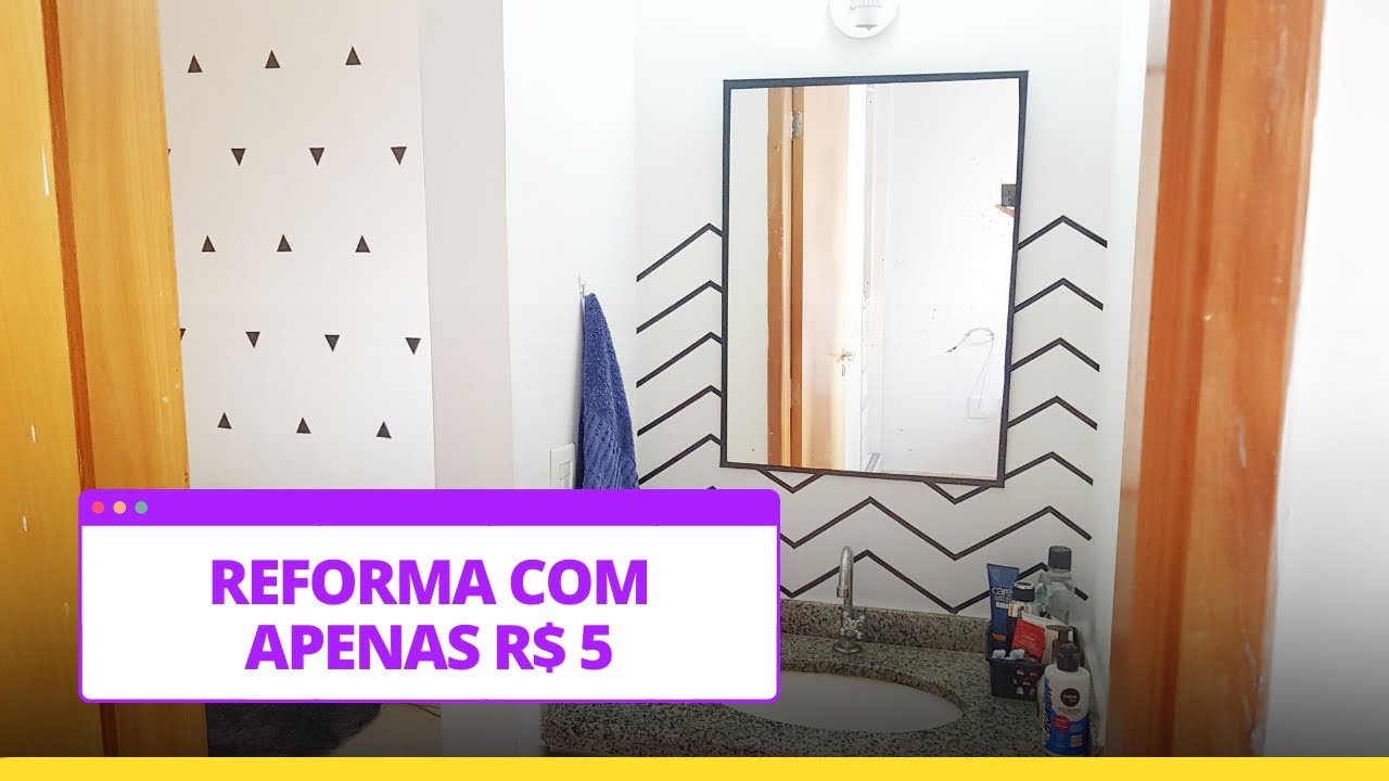 PAREDE ZIG ZAG NO LAVABO COM R$ 5 - REFORMA GASTANDO POUCO