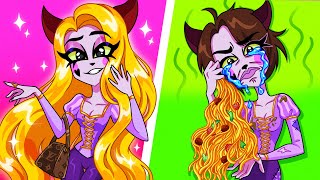 Me and My Evil Twin in Princess Stories || Rich vs Poor Funny Situations by Teen-Z