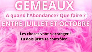 🪶GÉMEAUX ~ENTRE JUILLET ET OCTOBRE. Les choses vont s’arranger ! Tu dois juste te contrôler…#gémeaux