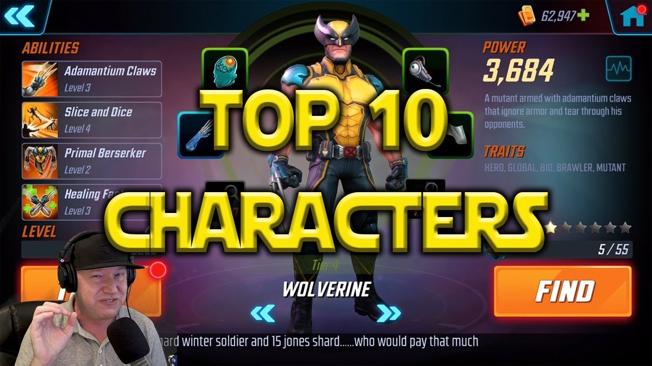 Top 10 Best Characters  Marvel Strike Force 