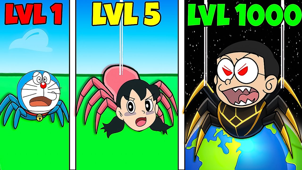 Shinchan And Nobita Evolving to Monster Spider 😂😍|| Funny Game
