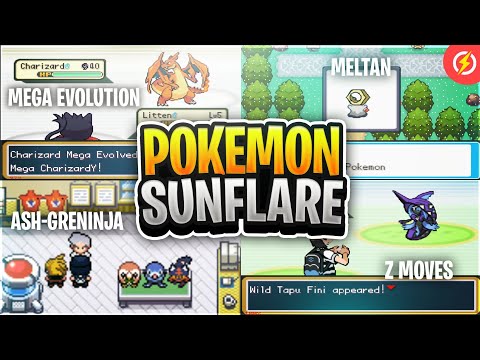 Pokemon Sun Flare GBA Hack 2019 - Z Moves, Ash Greninja, Mega Evolution, Similar to Lets Go Pikachu!
