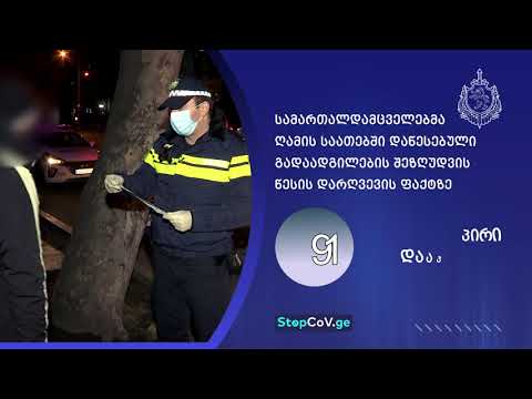 შსს-მ კოვიდ-19-ის წინააღმდეგ ბრძოლის მიზნით მოქმედი რეგულაციების დარღვევის 729 ფაქტი გამოავლინა