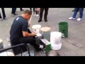 street drummer getting ill at SXSW 2014