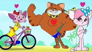 cat keet the muscle man the lady cats funny cartoon videos chotoonz tv