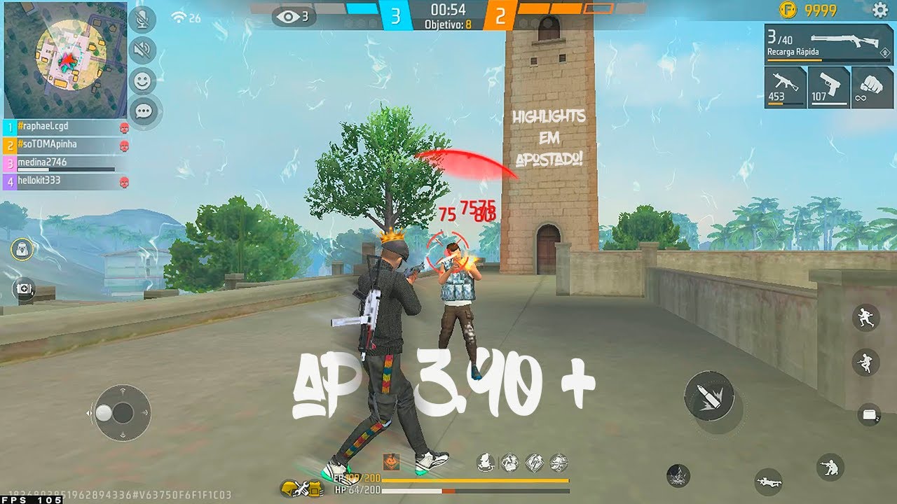 HIGHLIGHTS EM 4x4 APOSTADO! 💜 1360x768 Highlights PC Fraco Free Fire E5 2680 v3 RX 580 8gb