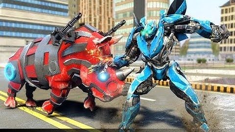 Police Flying Rhino Robot Part-1 | New Transform Robot Shooting Android GamePlay | By Game Crazy