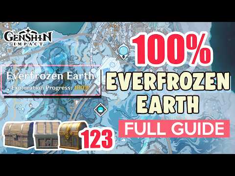 How to: Everfrozen Earth 100% FULL Exploration ⭐ Snezhnayan ALL CHESTS【 Genshin Impact 】