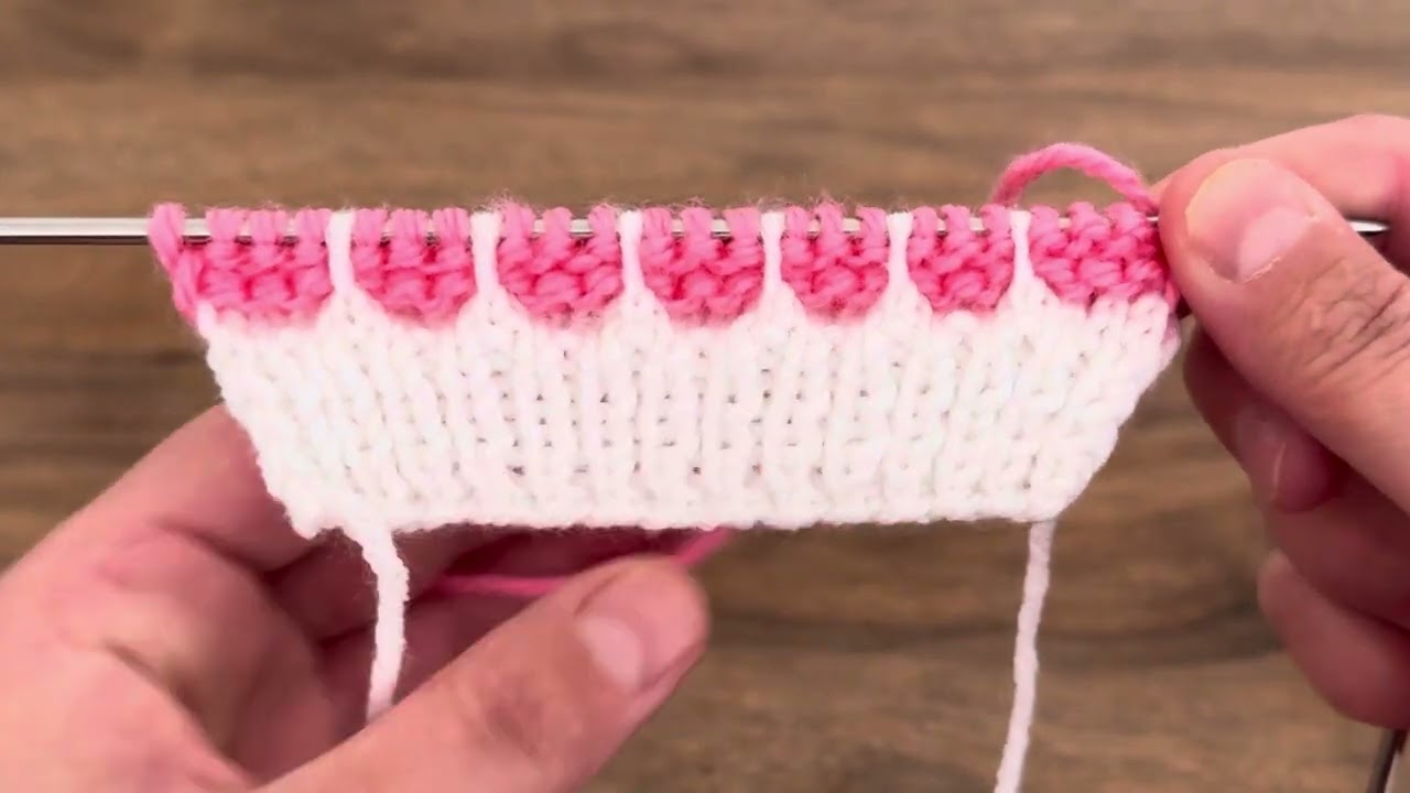 İki renkli kolay örgü modeli ✅