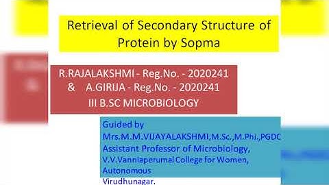 SECONDARY STRUCTURE OF PROTEIN BY SOPMA