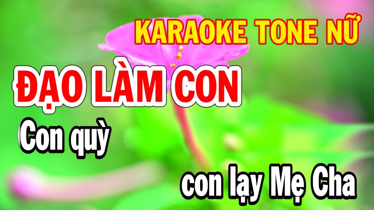 Đạo Làm Con Karaoke Tone Nữ Beat Mới Dễ Hát Nhạc Sống Huỳnh Như