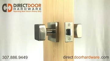 Emtek Square Knob with Square Rosette in Satin Nickel