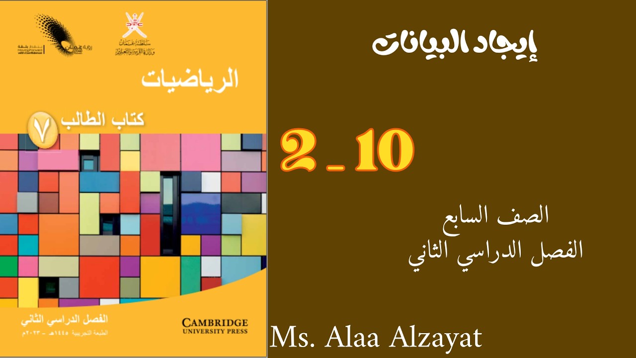 درس إيجاد البيانات للصف السابع الفصل الدراسي الثاني _ سلطنة عمان