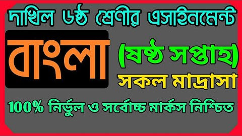 দাখিল ষষ্ঠ শ্রেণীর বাংলা এসাইনমেন্ট উত্তর ৬ষ্ঠ সপ্তাহ || Dakhil Class 6 Bangla answer 6th week