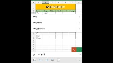 #shorts #short #exceltipsandtricks2022 | How To Create Random Marksheet #excel #excelshorts