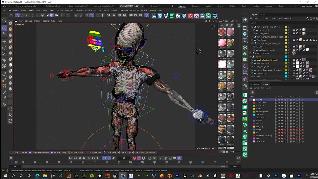 Craziest Humanoid Rig I've made in Cinema 4d (So far) - Organs/Bones ...