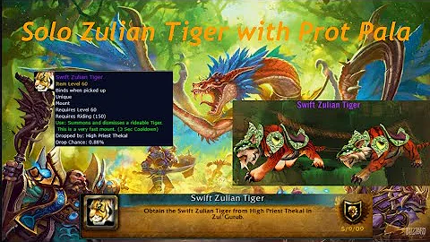 ZG Protection Paladin solo for a Swift Zulian Tiger Mount WOTLK Classic