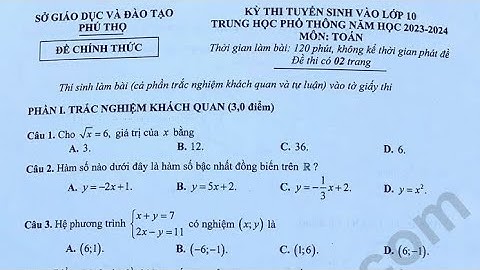 Đề thi cấp 3 môn toán tỉnh phú thọ 2023-3017 năm 2024