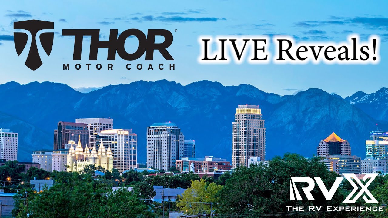 Thor Motor Coach LIVE at RVX with a special Tuscany with an electric ...