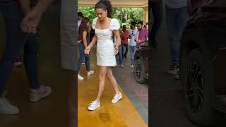 Taapsee Pannu Steps Out of Her Car for Her Upcoming Film 'Dobaaraa' Promotions