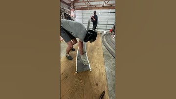 Deck Board Bending! Don’t forget your safety helmet! #drdecks @TimberTechDecking #heatcon #deck