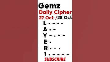Gemz Daily Cipher Morse Code 27 Oct 28 October 2024 | Unlock Today’s Code & Rewards! #gemzdailycode