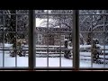 Cozy Winter Ambience | Winter Window Snow Scene Snow and Fireplace - ASMR