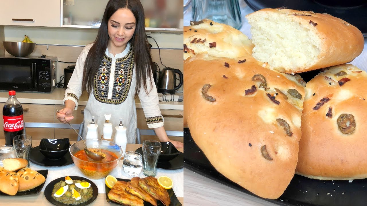 🌙روتين اول يوم في رمضان وتحضير مائدة الإفطار مع وصفة خبز الزيتون بغاية الروعة والمذاق🌙