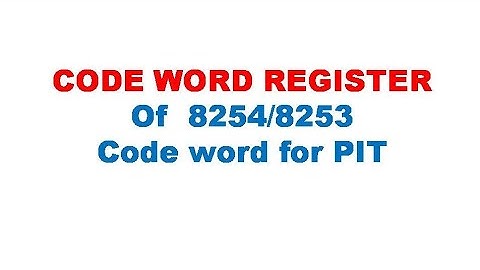U3 L11.3 | Code word register of 8254 | Code word format of 8254 | PIT